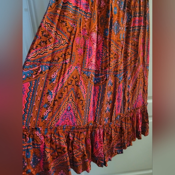 Torrid Red Pink Puff Sleeve Off-Shoulder Midi Dress - Picture 5 of 11